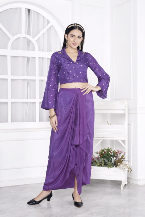 Blazer Drape skirt set
