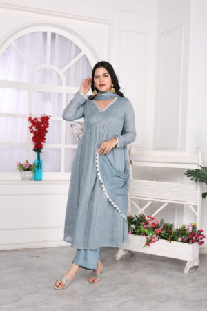 Bathe Blue Flared Dress