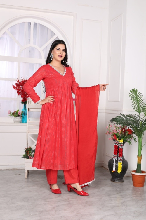 Red Flared Suit