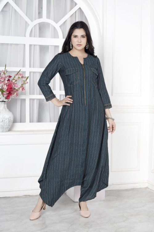 Blue strip dhoti jumpsuit