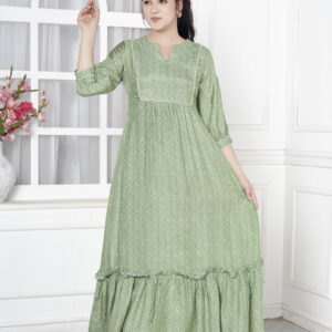 Pleated flared maxi dress