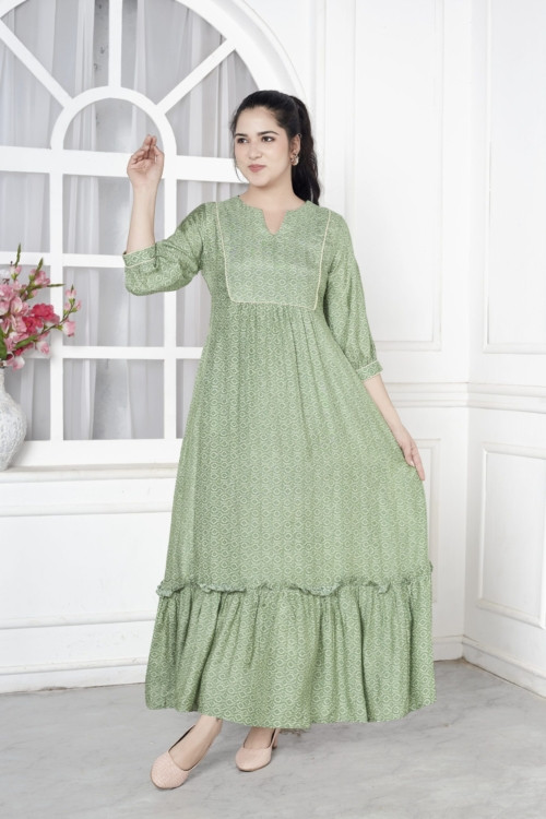 Pleated flared maxi dress