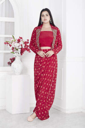 Crimson Red Jacket set