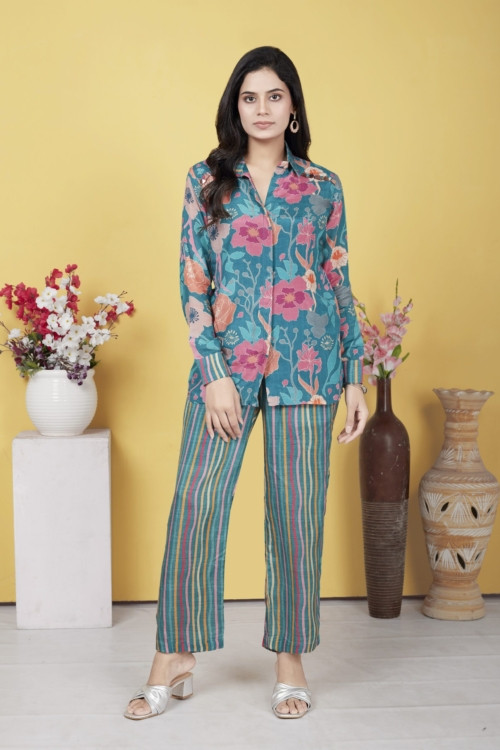 Floral with stripe co-ordsets