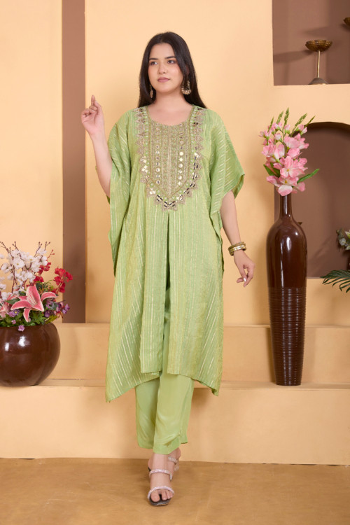 Stripes Slit Kaftan Set