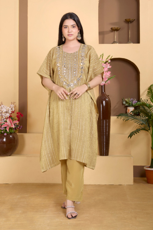Stripes Slit Kaftan Set