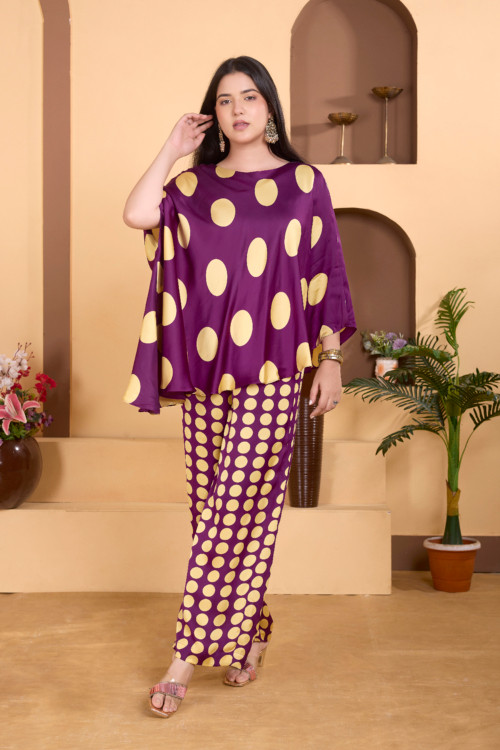 Purple-Polka Co-ordset