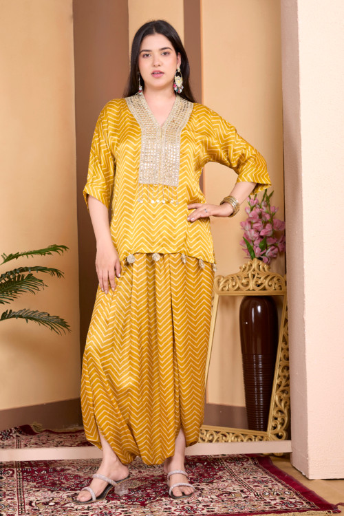 Mustard Yellow Leheriya co-ordsets