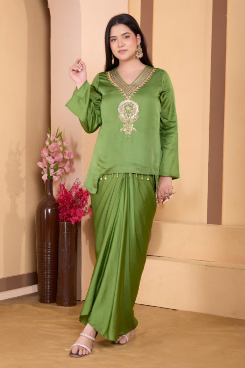 Drape Skirt Set