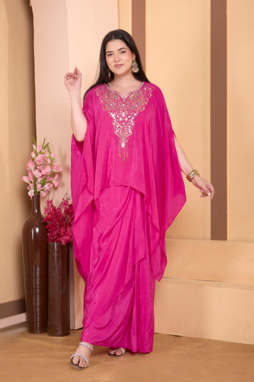 Pink Cape Skirt Set